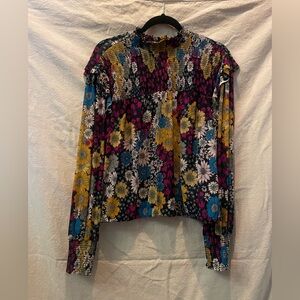 Floral Print Long Sleeve Blouse